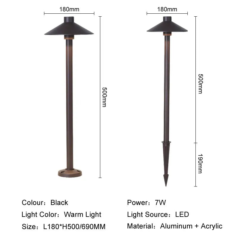 Decorbites™ Luz LED para Césped: Foco de Aluminio Impermeable para Exteriores en Patio, Jardín, Parque, Sendero