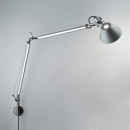 DecorBites™ Industrial Black Silver Swing Arm Wall Lamp - Rotatable Miniature Table Lamp E27