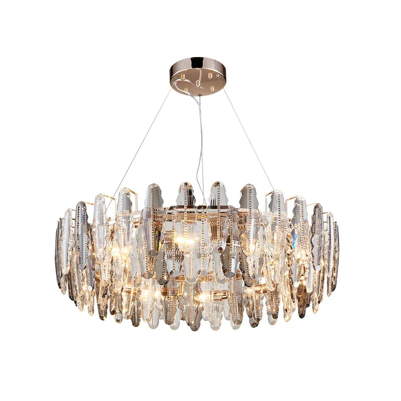 DecorBites™ LED Leaf Chandelier: Modern Living Room Decor Lighting for Duplex Rotating Stairs