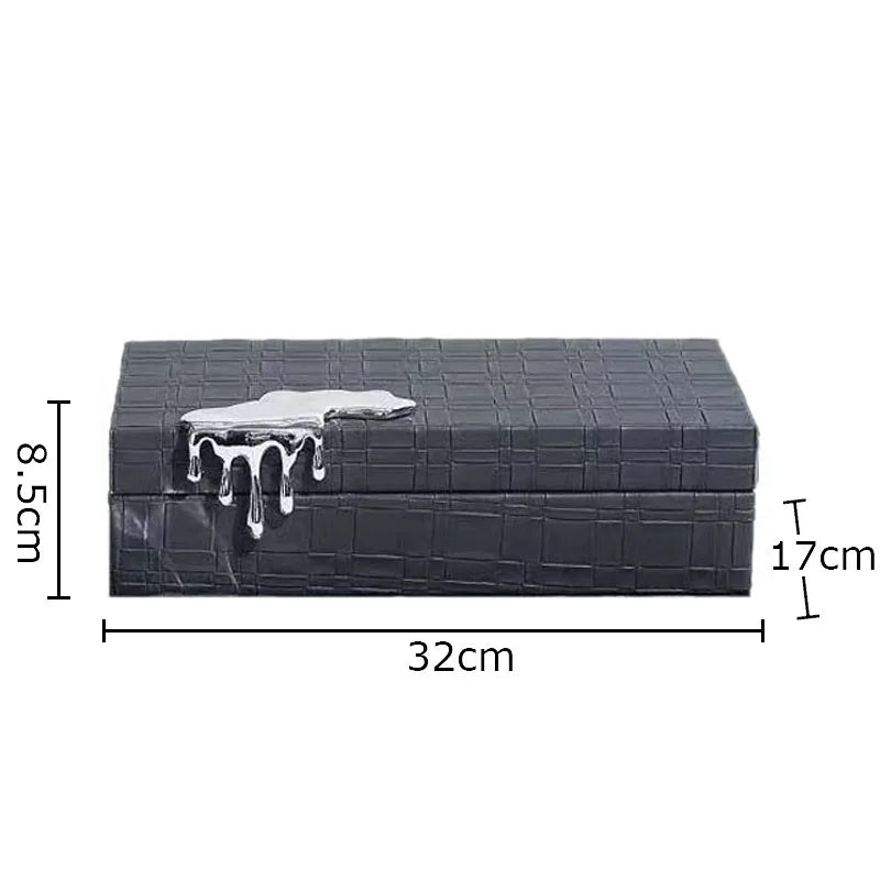 DecorBites™ Gold-plated Woven Leather Jewelry Box: Exquisite Storage Jar for Dresser and Desk