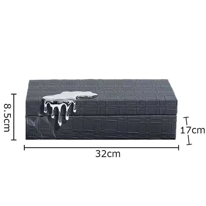 DecorBites™ Gold-plated Woven Leather Jewelry Box: Exquisite Storage Jar for Dresser and Desk