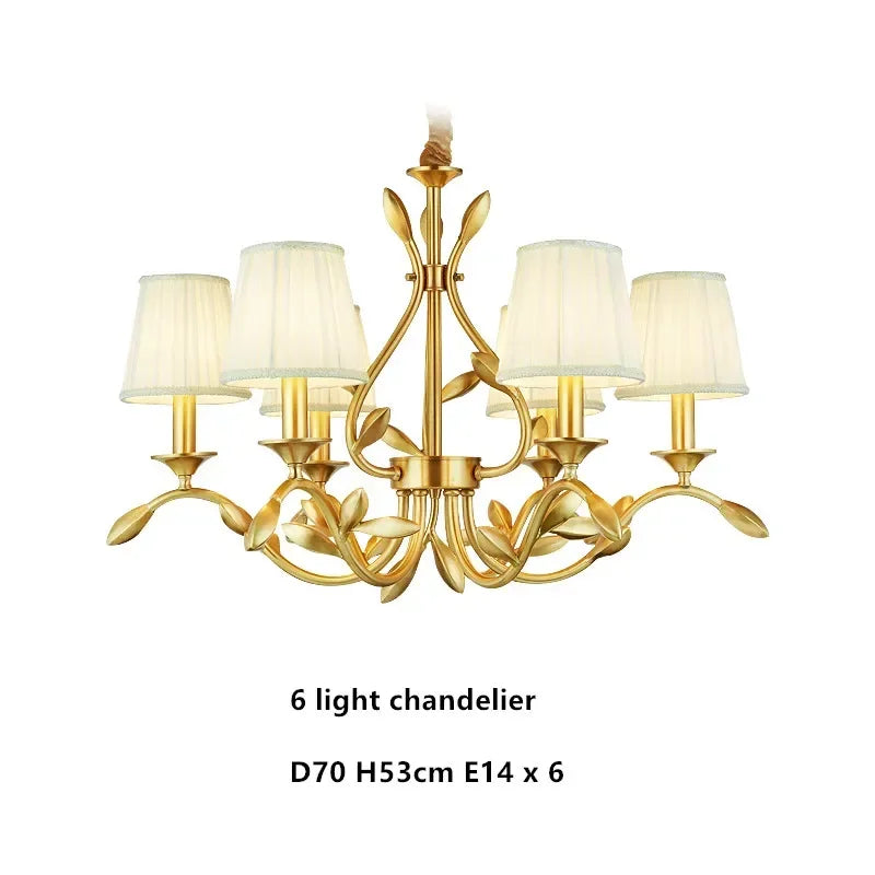Gold Copper Fabric Chandelier