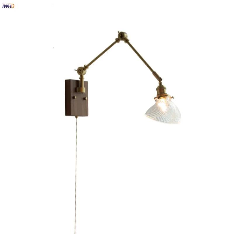 DecorBites™ Brass LED Wall Light Fixture Rotatable Glass Stair Lamp