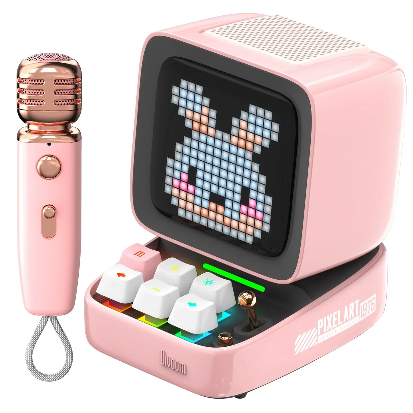 DecorBites™ Ditoo-Mic Bluetooth Speaker with Karaoke Microphone, Pixel Art Display, Sound Modes