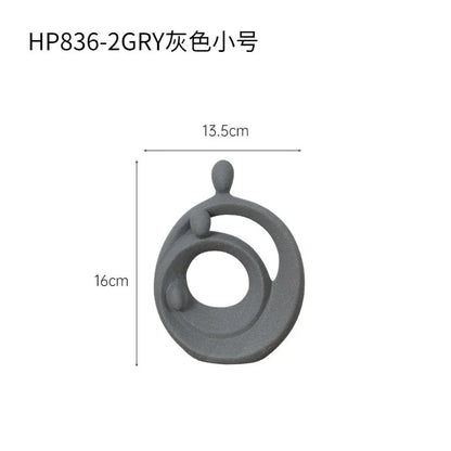 DecorBites™ Abstract Family Sculpture Set Geometric Home Decoration Ornaments