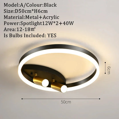 DecorBites™ Gold LED Ceiling Lights Remote Control Dimmable Living Room Kitchen Lighting