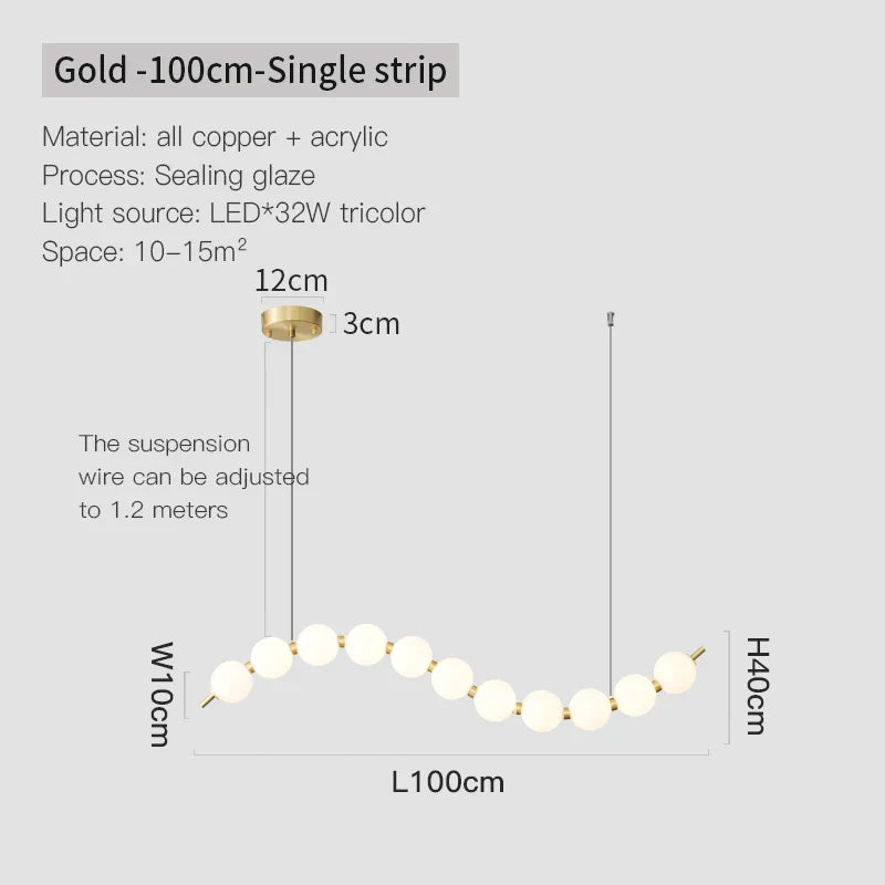 DecorBites™ Brass Full Copper Modern Chandelier Light Fixture for Stylish Living Spaces