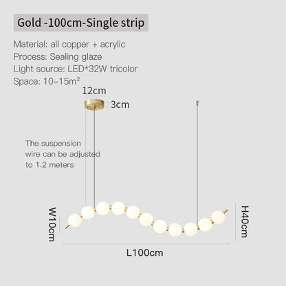 DecorBites™ Brass Full Copper Modern Chandelier Light Fixture for Stylish Living Spaces