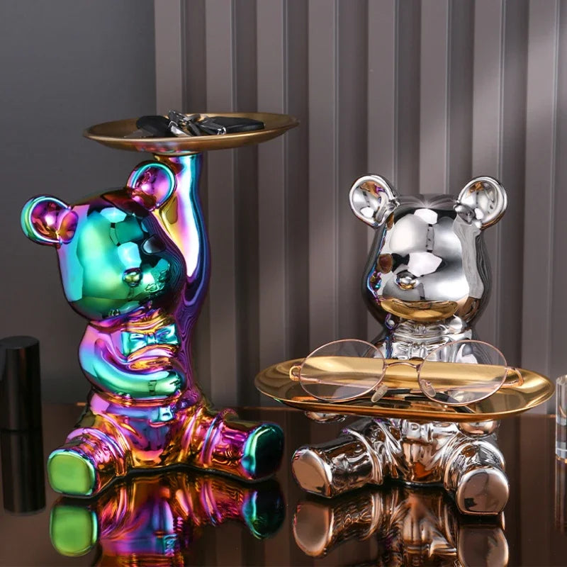 Conjunto de figuritas de osito de lujo Decorbites™ para decoración de aparador de TV y aparador de vinos
