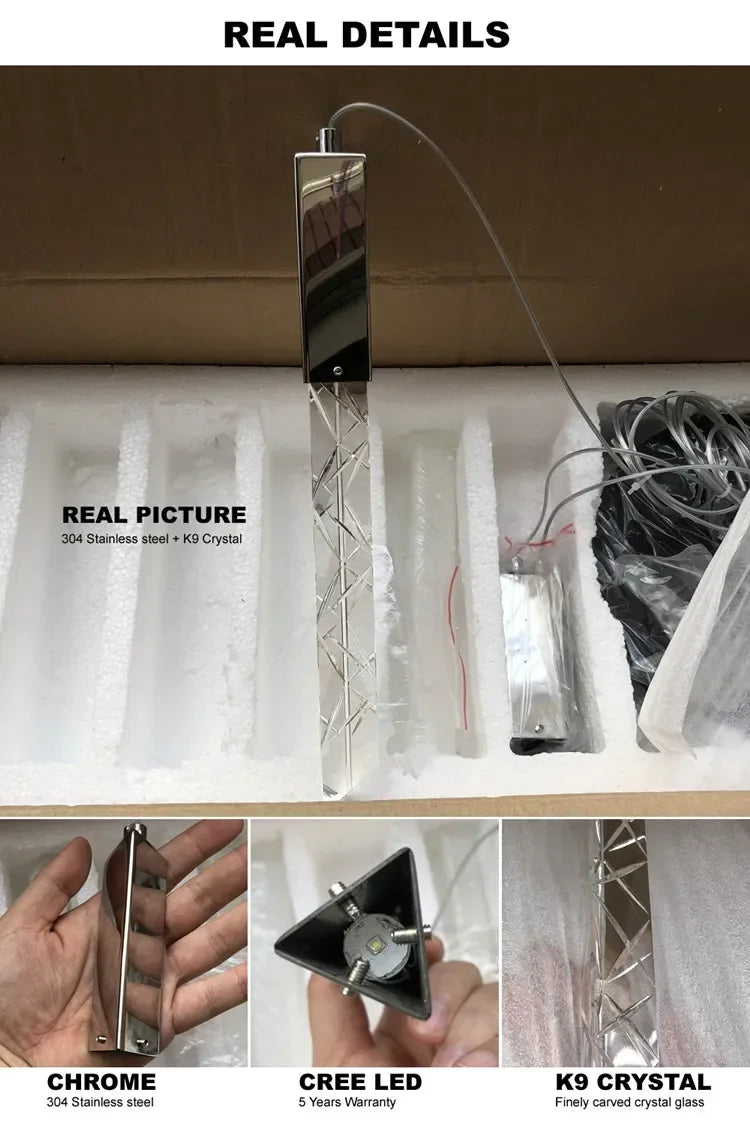 Lámpara colgante LED de cristal DecorBites™: Luminaria de lujo para sala de estar, dormitorio, hotel y tienda.