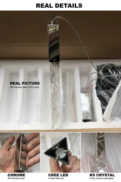 Lámpara colgante LED de cristal DecorBites™: Luminaria de lujo para sala de estar, dormitorio, hotel y tienda.