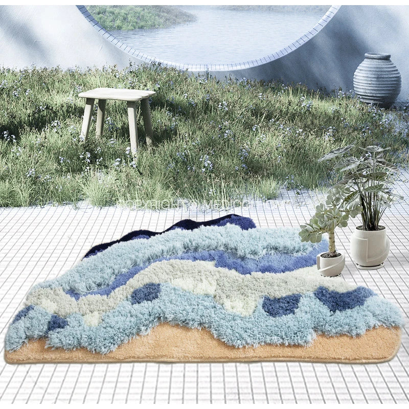 DecorBites™ Boho Chic Mossy Rug: Ultra Soft Hand Tufted Area Carpet for Nordic Bedroom