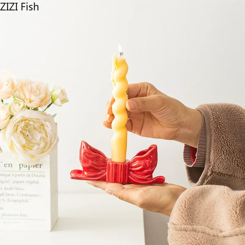 DecorBites™ Bowknot Candle Holder | Desk Decoration, Aroma Diffuser, Home Aroma Container