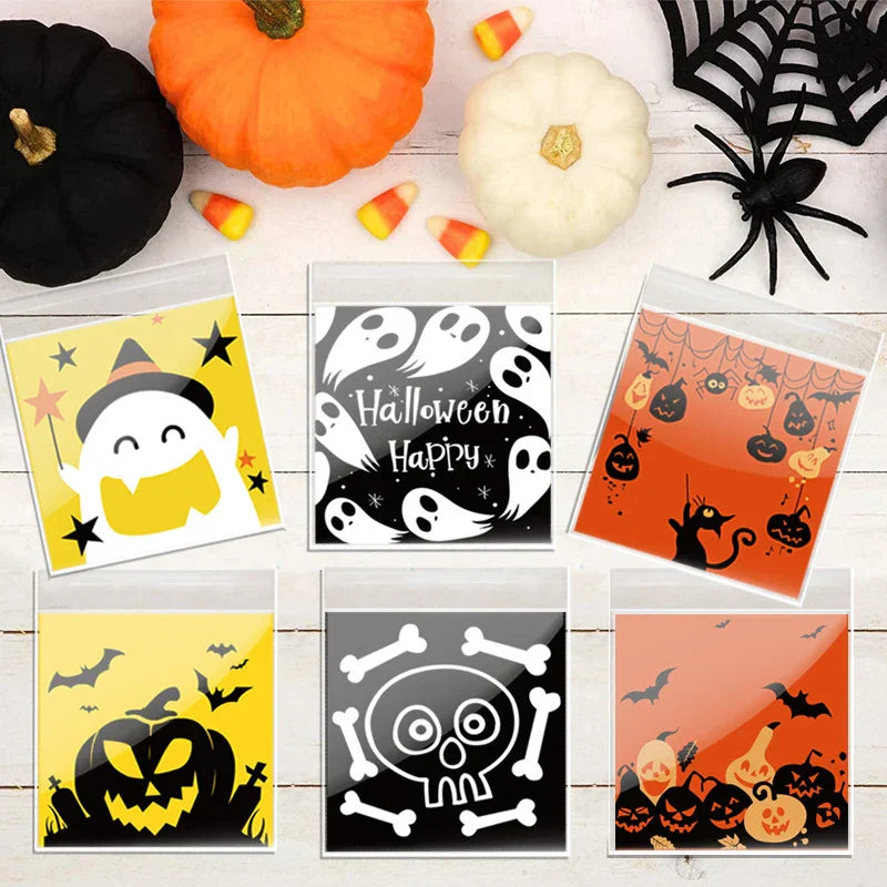 DecorBites™ Halloween Biscuits Packaging Bags 100PCS - Kitchen Pastry Decoration Essentials
