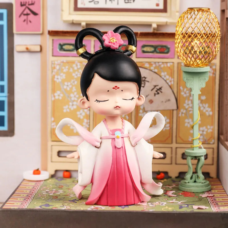 DecorBites™ Chinese Hanfu Court Princess Resin Statue Ornament for Bookshelf Decor