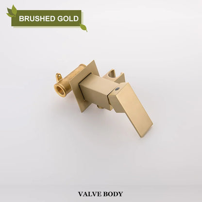 DecorBites™ Bidet Faucet Shower Mixer: Cold Hot Water Tap, Brass, Square Sprayer Head