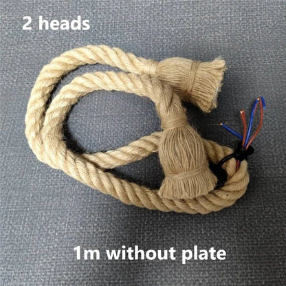 DecorBites™ Hemp Rope Pendant Lights Retro Loft Industrial Hanging Lamp for Living Room Home Decor