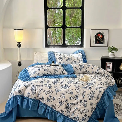 DecorBites™ Lace Printed Duvet Cover Set - Elegant, Cozy Bedding for Single & Double Beds