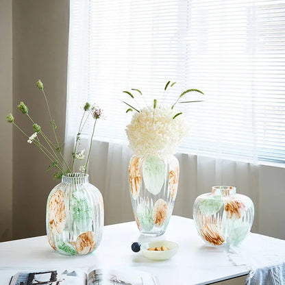 DecorBites™ Clear Glass Vase Irregular Pattern for Home Decor and Dried Flowers