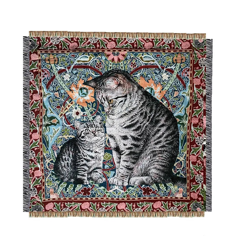 DecorBites™ Cat Oil Painting Blanket - Cozy Home Decor Throw & Bed Cover