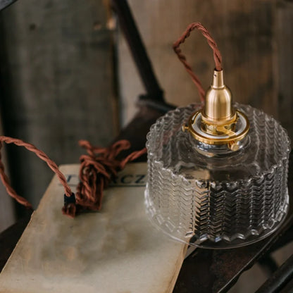 DecorBites™ Clear Glass LED Pendant Light Fixture with Copper Socket for Modern Home Decor