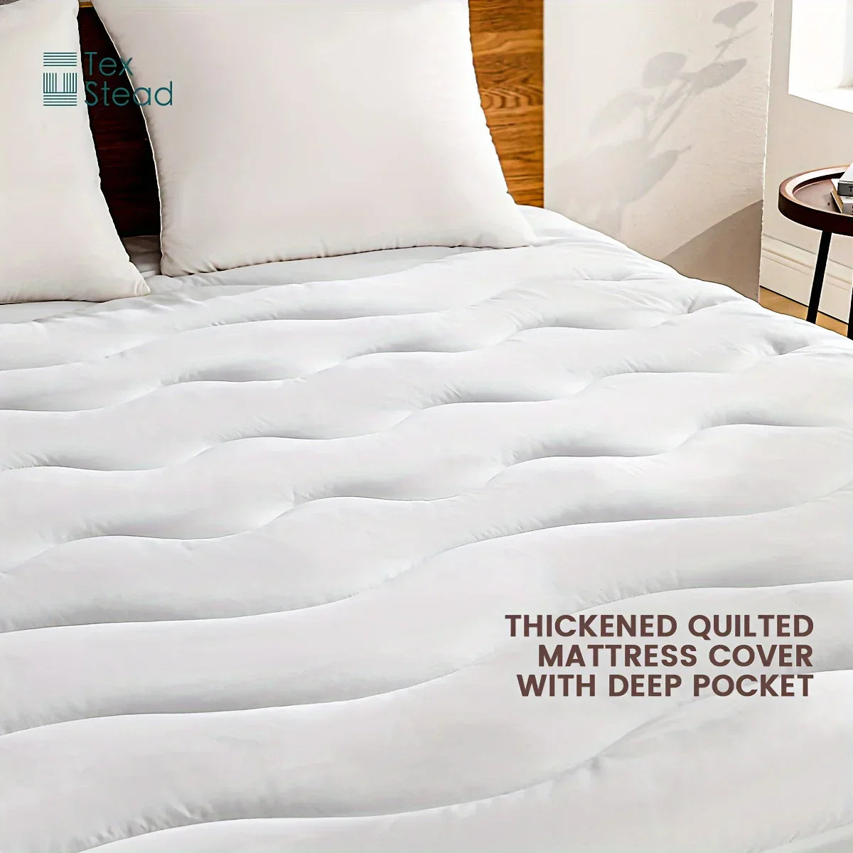 Decobites Quilted Fitted Mattress Cover | Soft & Breathable Bed Protector | Machine Washable