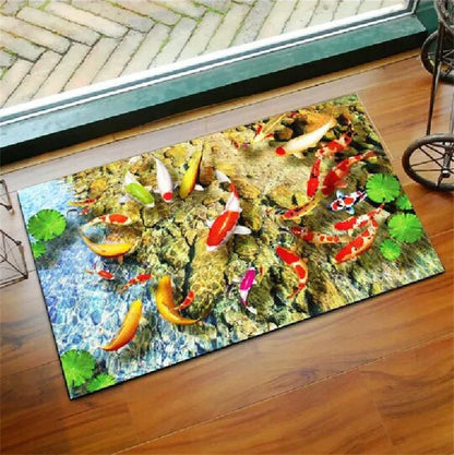 Decobites Underwater World Crystal Velvet Door Mat: Anti-Slip, Durable, Easy to Clean Rug