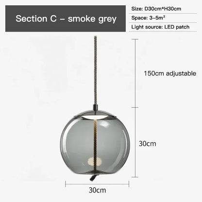 DecorBites™ BROKIS Knot Glass Pendant Chandelier Luminaria Deco Bedside Lamp