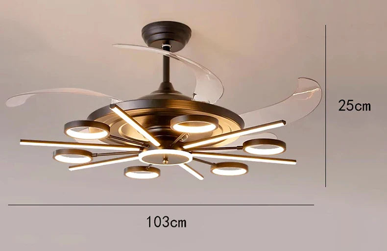 DecorBites™ Kids Bedroom LED Ceiling Fan with Bladeless Design and Remote Control