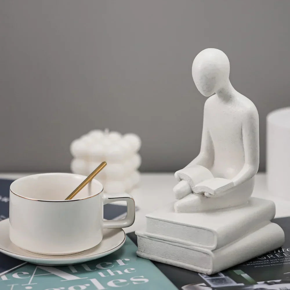 مجموعة تماثيل راتنجية لأشخاص تجريديين من DecorBites™ لديكور المنزل الحديث