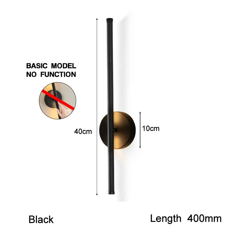 DecorBites™ Dimmable LED Wall Sconce Black Wall Lighting for Bedroom Living Room