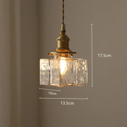 DecorBites™ Green Glass LED Hanging Light Fixture Copper Socket Modern Pendant Lamp