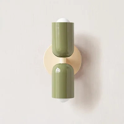 Lámpara de pared doble DecorBites™ color crema: Diseño nórdico medieval para dormitorio, habitación infantil o estudio.