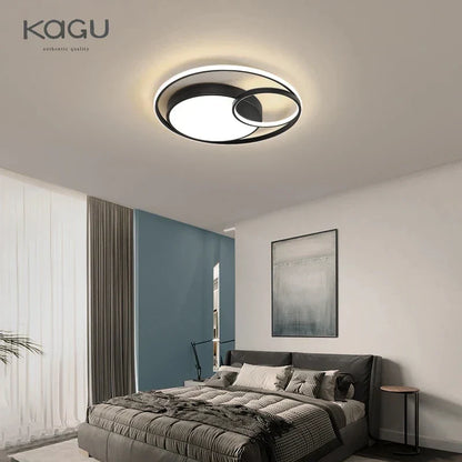 DecorBites™ Black Modern LED Ceiling Lights, Dimmable Round Ring Light Fixtures for Living Room
