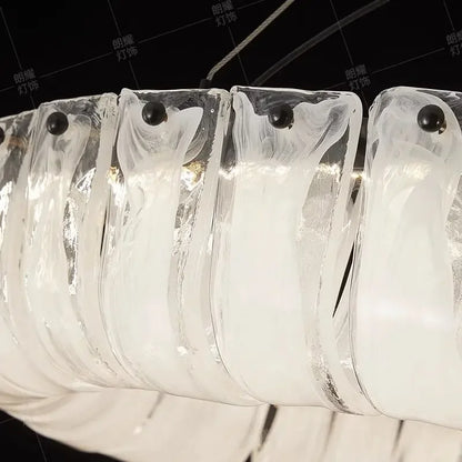 DecorBites™ Cloud Glass Chandelier: Luxury Minimalist Copper Light for One Character Restaurant