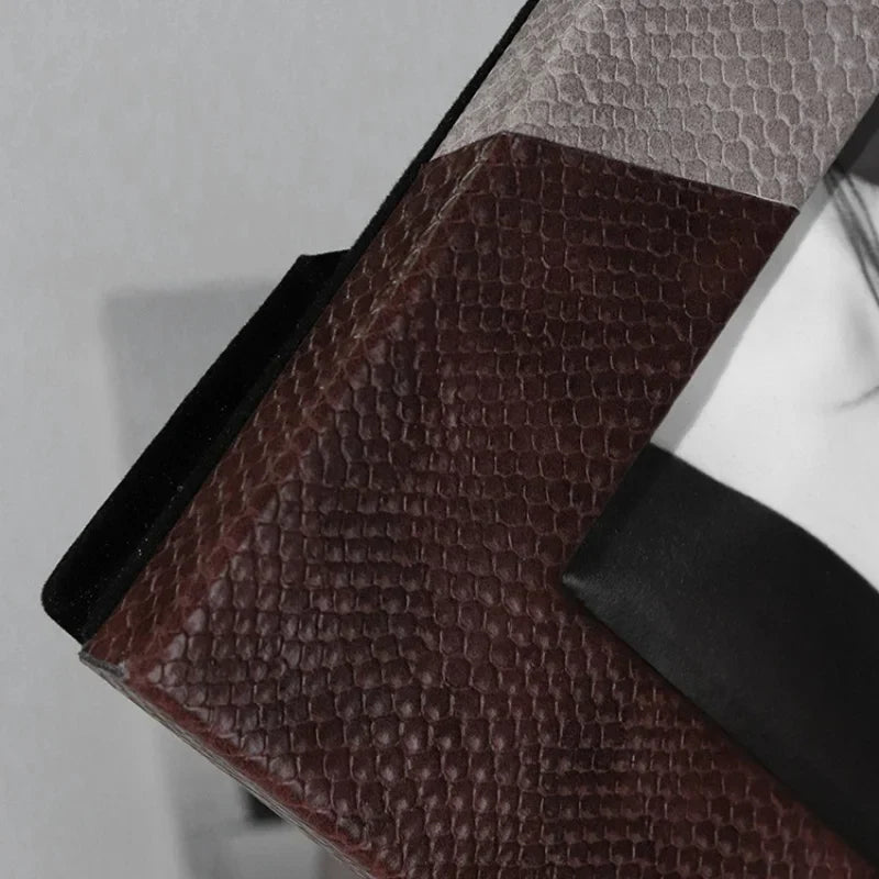 DecorBites™ Leather Splice Desktop Photo Frame - Home Decor & Display Accessory