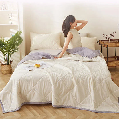 Decobites Quilted Summer Blanket: Soft & Breathable Double Comforter