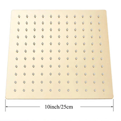 DecorBites™ 12-inch Square Rain Shower Head with Ceiling/Wall Mount in Chrome/Gold/Brushed/Black Finish