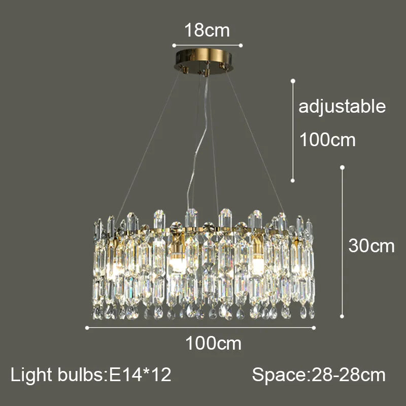 DecorBites™ Crystal Ceiling Chandelier: Postmodern Luxury Indoor Lighting for Living Room, Dining Room & Bedroom