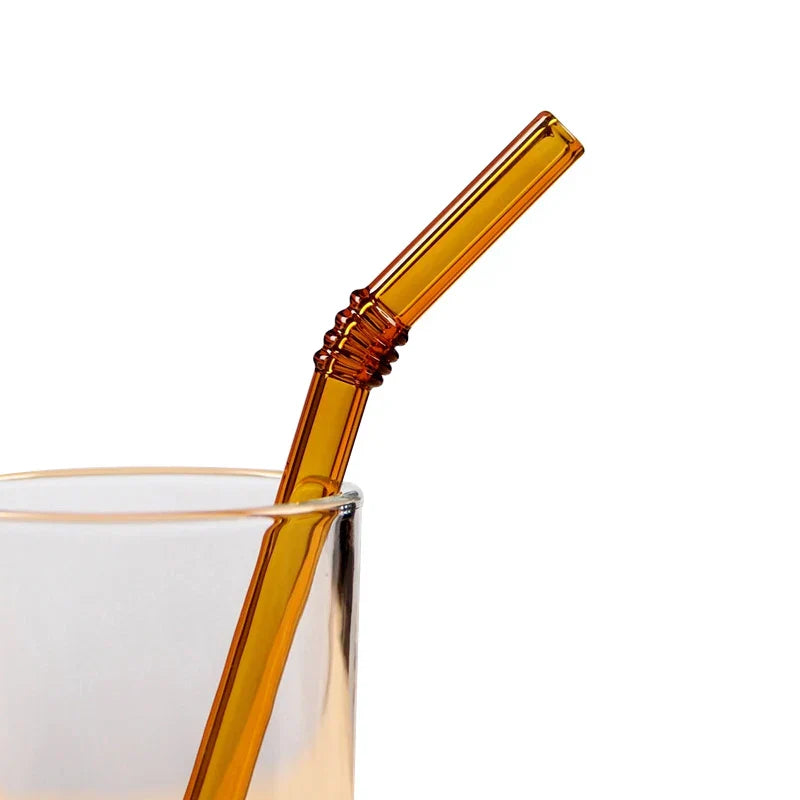 DecorBites™ Glass Straws Set - Eco-Friendly Reusable Colorful Drinking Tubes