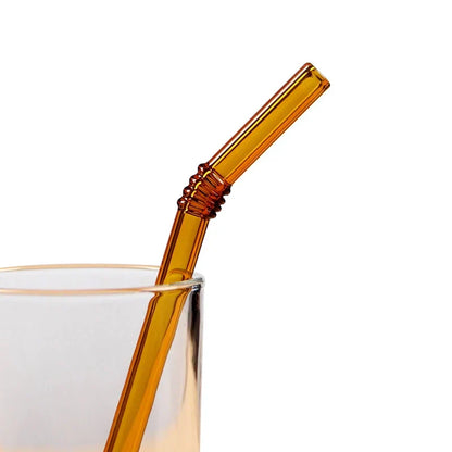 DecorBites™ Glass Straws Set - Eco-Friendly Reusable Colorful Drinking Tubes