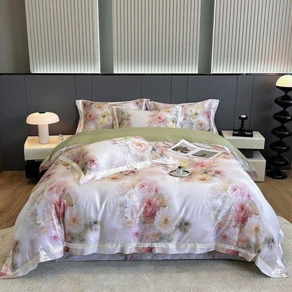 Decobites Flower Digital Print Duvet Cover Set Soft Silky Cool Bedding