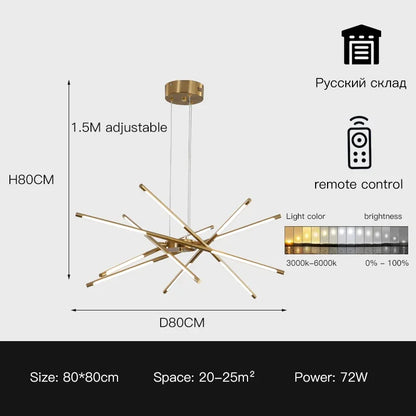 Lámpara de techo DecorBites™ de lino: Lámpara colgante negra y dorada para el hogar, la oficina o el restaurante.
