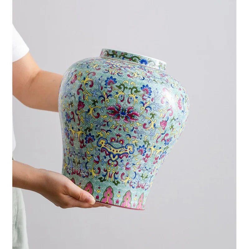 DecorBites™ Blue White Porcelain Flower Vase: Elegant Ceramic Home Decor & Storage Solution