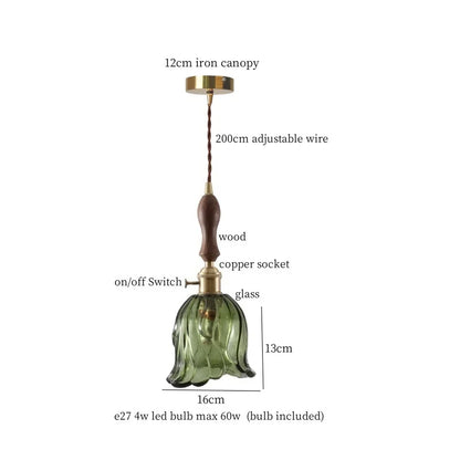DecorBites™ Green Glass LED Pendant Lights - Nordic Minimalist Style for Bedroom, Living Room