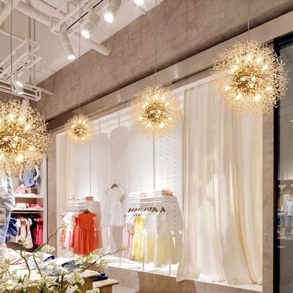 Lámparas colgantes DecorBites™ con forma de diente de león de cristal para una decoración elegante del hogar