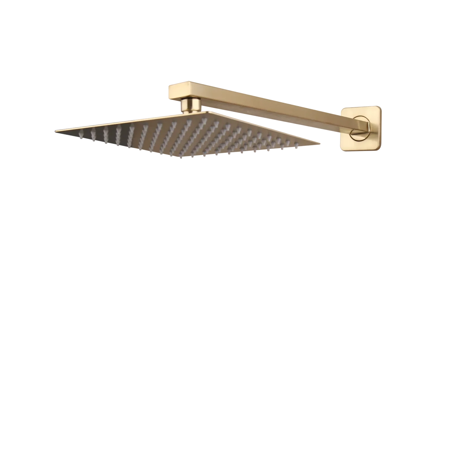 DecorBites™ Brushed Gold Rainfall Shower Faucet Set with Dual Handles and Wall Mount