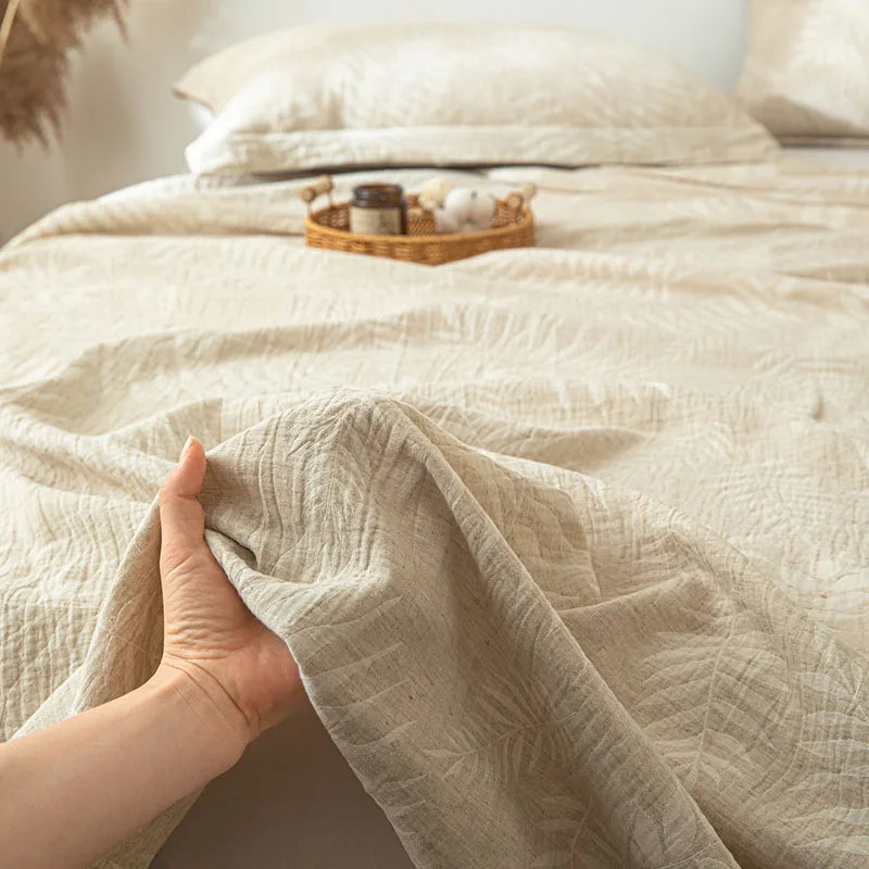 طقم ملاءات سرير من القطن والكتان من DecorBites™: فاخر، لطيف على البشرة، مناسب لجميع المواسم، بمقاسات كوين وكينج