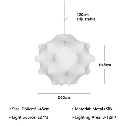 DecorBites™ Elegant Silk Pendant Lamp for Home and Hospitality Lighting