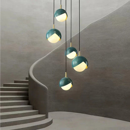 ثريا نحاسية زرقاء من DecorBites™ لجزيرة المطبخ والمطعم